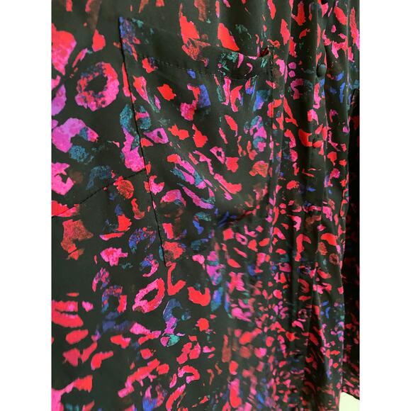 Torrid Women's Multicolor Cheetah Long Sleeve Button Up Blouse Top Plus size 6 - Picture 9 of 9